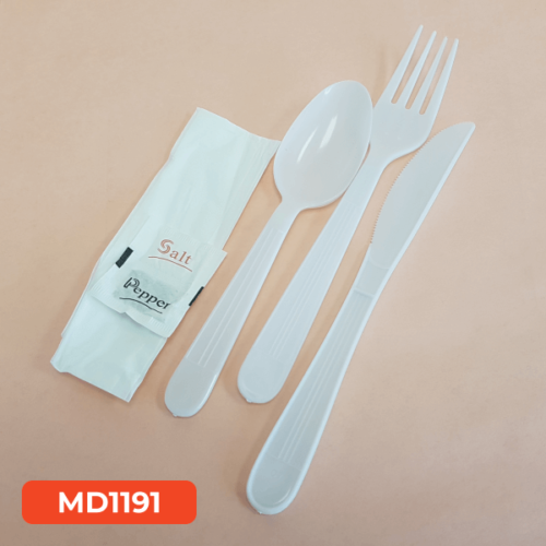 MD 6 Kit White HD Wrapped Cutlery