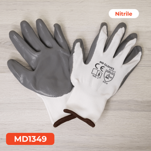 MD White & Gray Glove Professional Nitrile 20/6