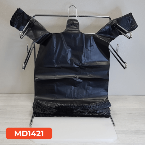 1/6 Black T-Shirt Bags 20 Microns HDPE