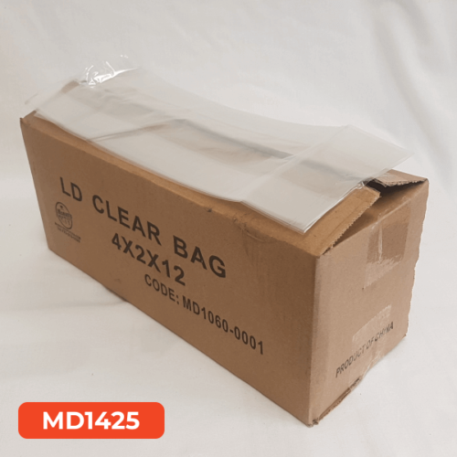 MD 4x2x12 R Clear Poly Bags LDPE
