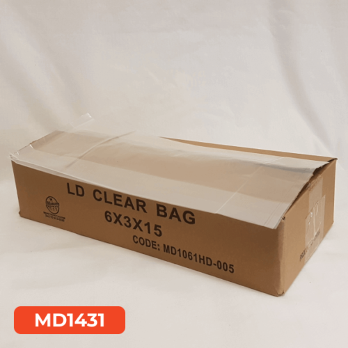 MD 6x3x15 HD 1.4 Clear Poly Bag LDPE