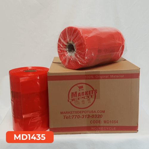 MD Red 8x4x18 1.3 Poly Bags LDPE