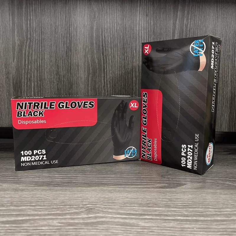 MD Nitrile Gloves Black Powder Free XL / 10x100